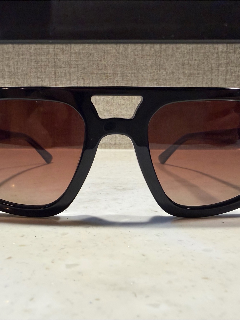 DIFF Caitlin Covington Black Frame Sunglasses with Brown Gradient Lenses